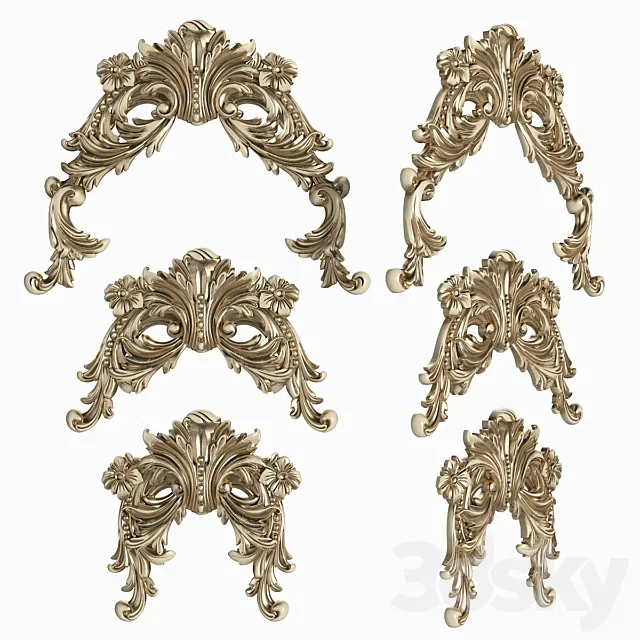 Decorative carved trim 3ds Max