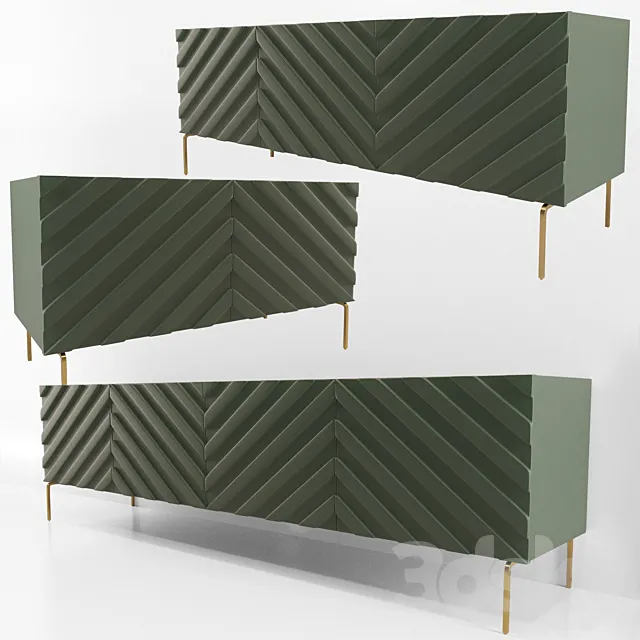 Decorative Chevron Console 3DS Max Model