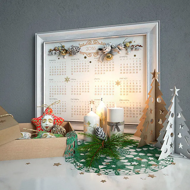 Decorative Christmas set 3ds Max
