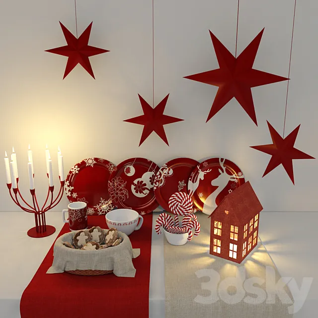 Decorative Christmas set 3DSMax File