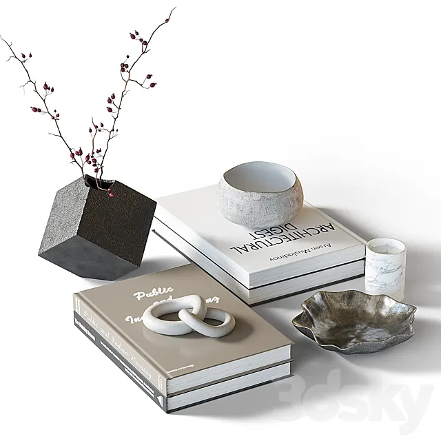 Decorative coffee table set 22 3ds Max