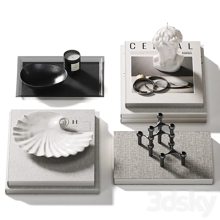 Decorative coffee table set 36 3DS Max Model