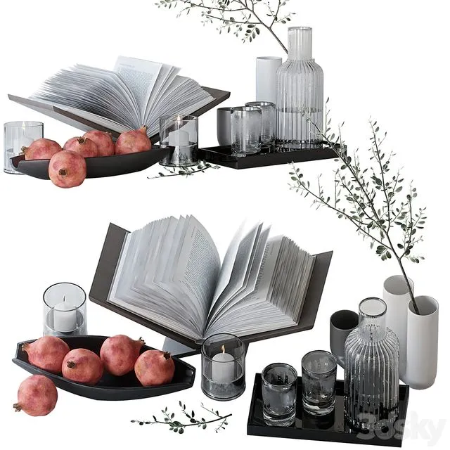 Decorative coffee table set 3dsMax Model