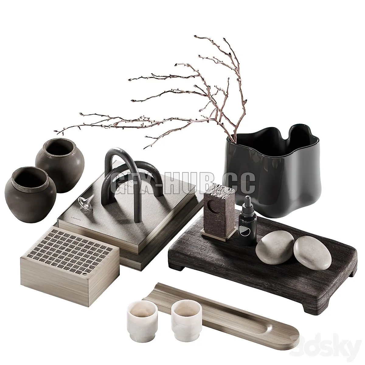 Decorative coffee table set 45 3dsMax Model