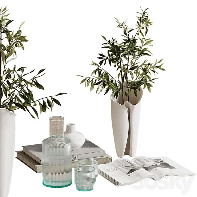 Decorative coffee table set m1 3dsMax Model