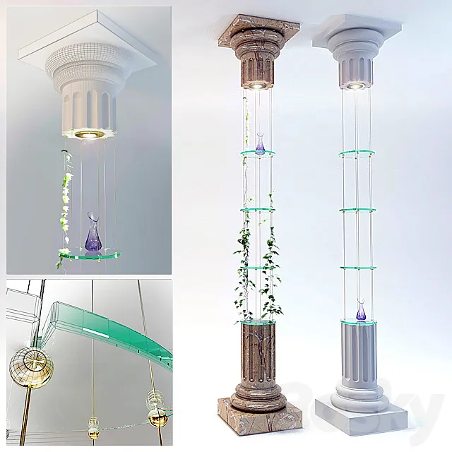Decorative column – base 3DSMax File