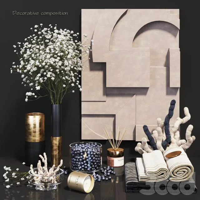 Decorative composition – wildflowers 3dsMax Model