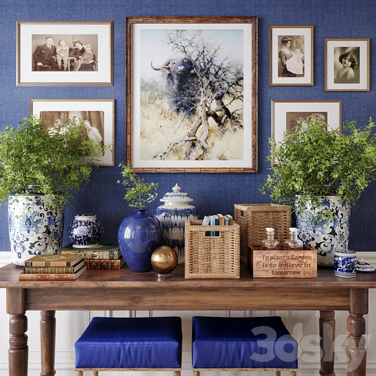 Decorative console set Chinese 3DS Max