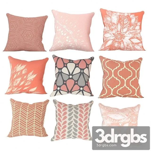 Decorative coral and pink pillows