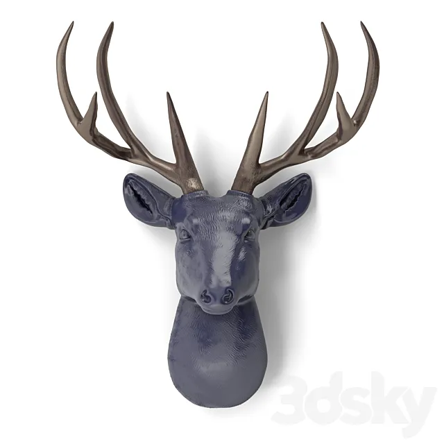 Decorative deer head in 4 colors 3DSMax File