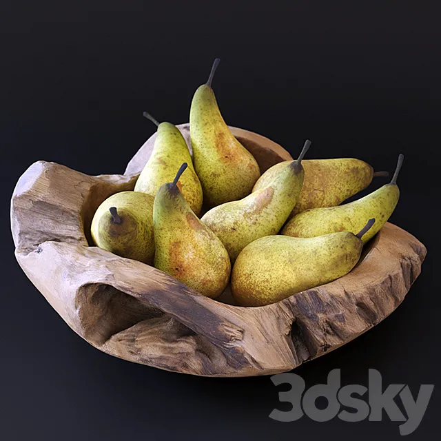 Decorative dish with pears 3ds Max