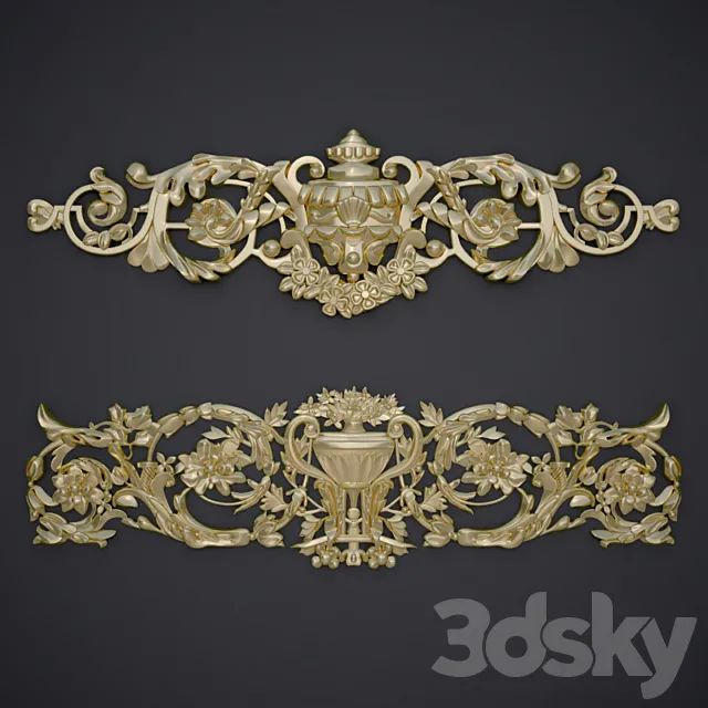 Decorative elements ornamental compositions 3ds Max