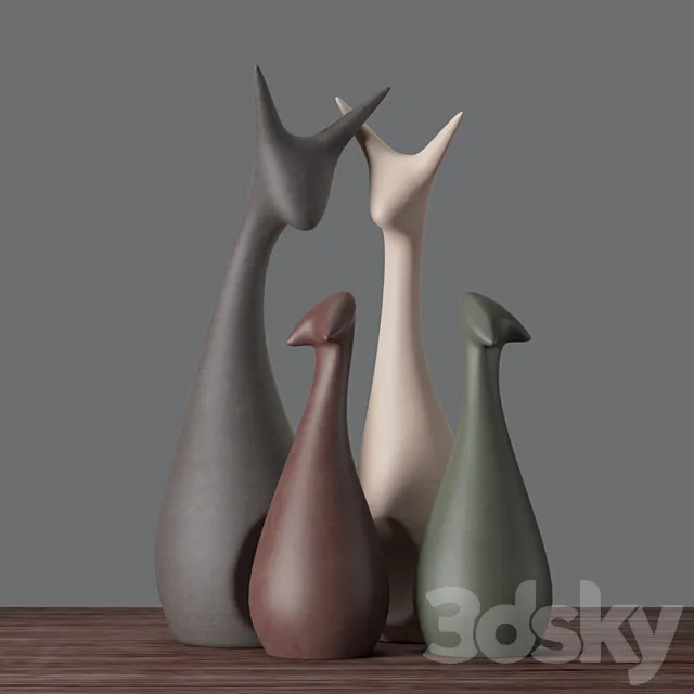 Decorative family of cats BHM beihanmei 3DS Max Model