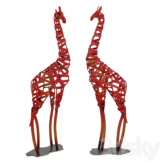 Decorative figurine giraffe 3DS Max Model