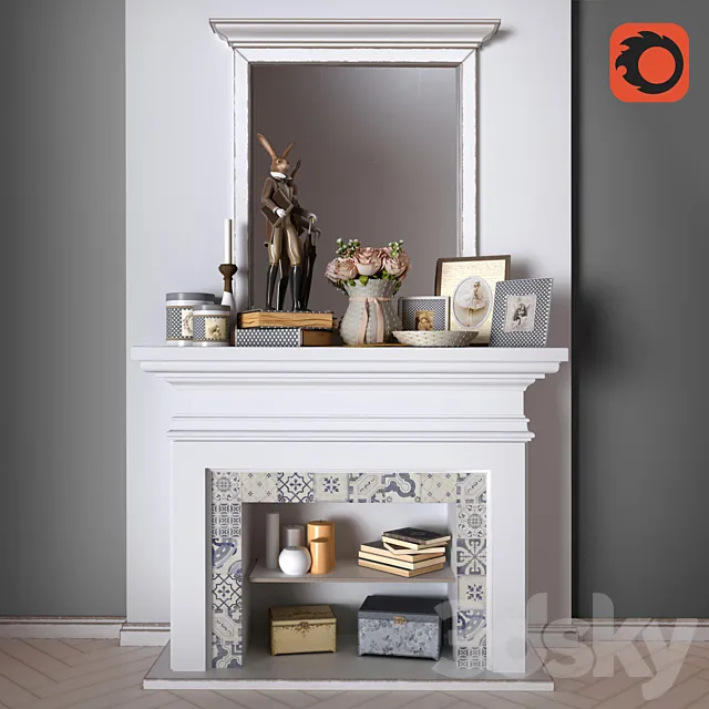 decorative fireplace set 3DSMax File