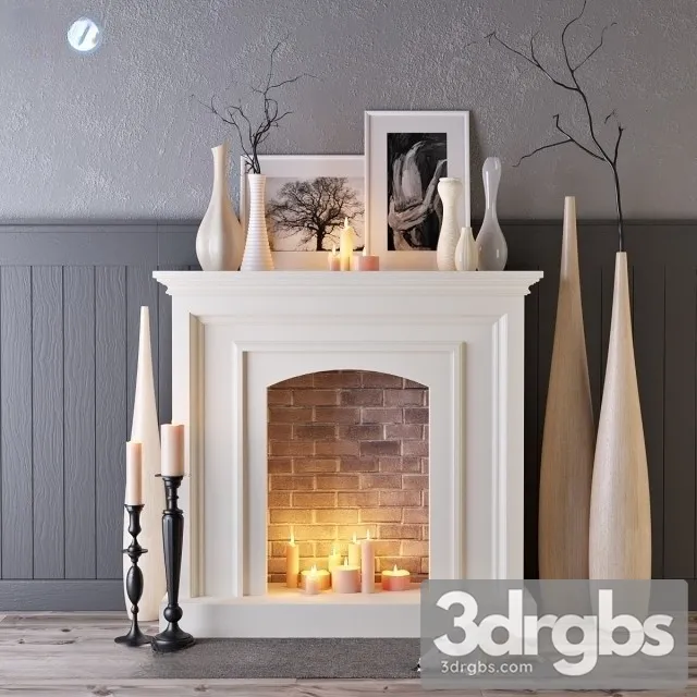 Decorative Fireplace With Candles 3dsmax Download