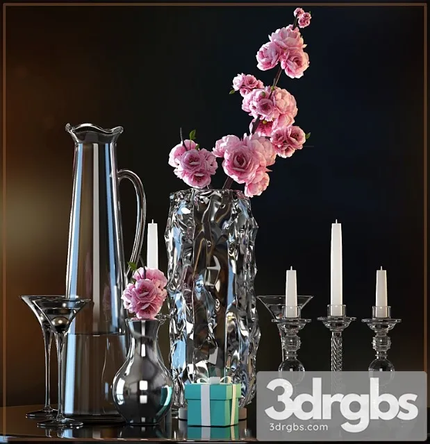 Decorative flower vase set 3 3dsmax Download