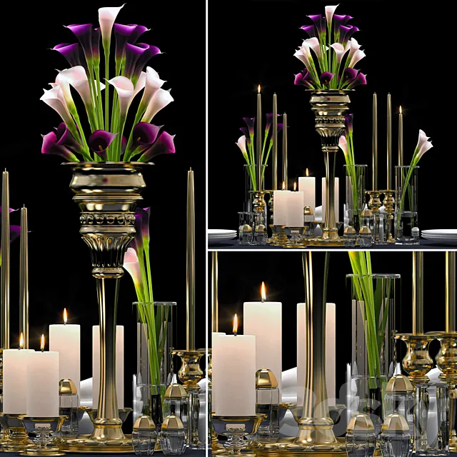 DECORATIVE FLOWER VASE SET 3DSMax File