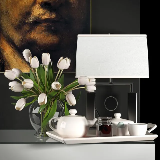 DECORATIVE FLOWER VASE SET 4 3dsMax Model