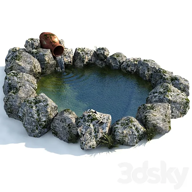 Decorative garden pond 3DS Max Model