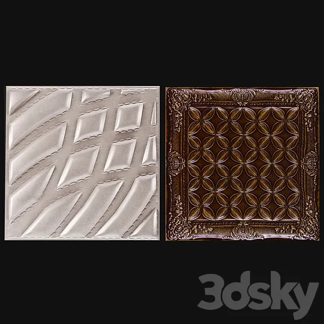 Decorative leather 3D panel 3DS Max Model