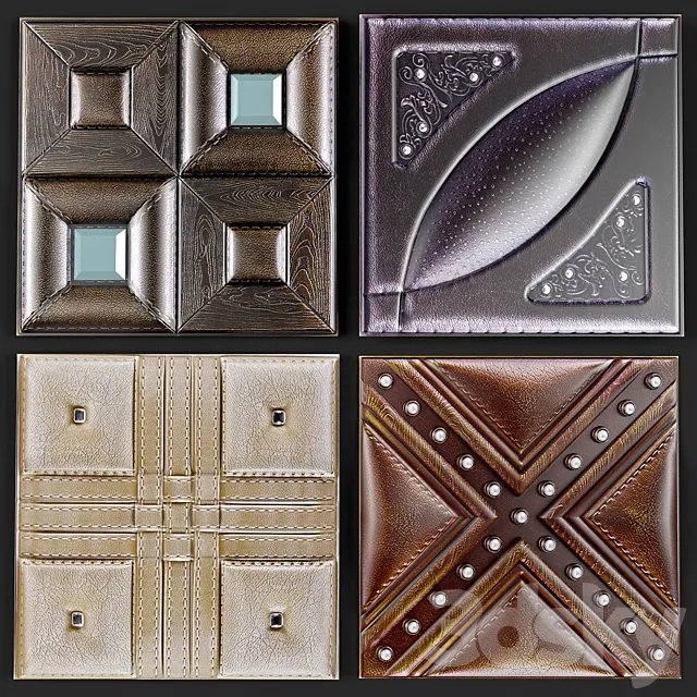 Decorative leather 3D panel 3DS Max Model