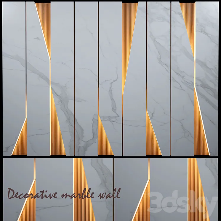 Decorative marble wall 3DS Max