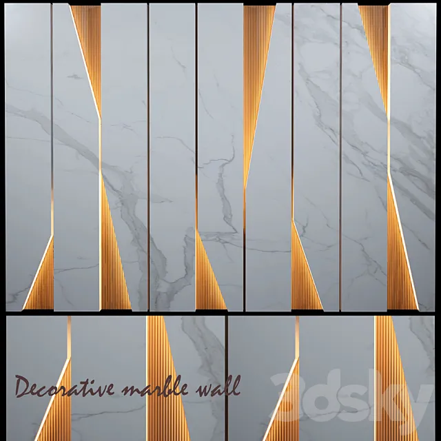 Decorative marble wall 3DSMax File