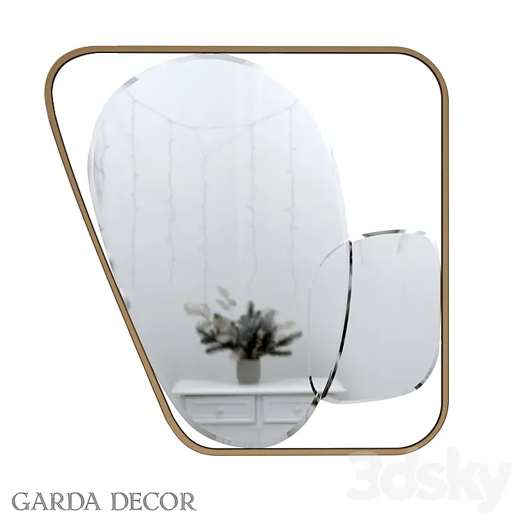Decorative Mirror in Metal Frame KFE1210 Garda Decor 3DS Max