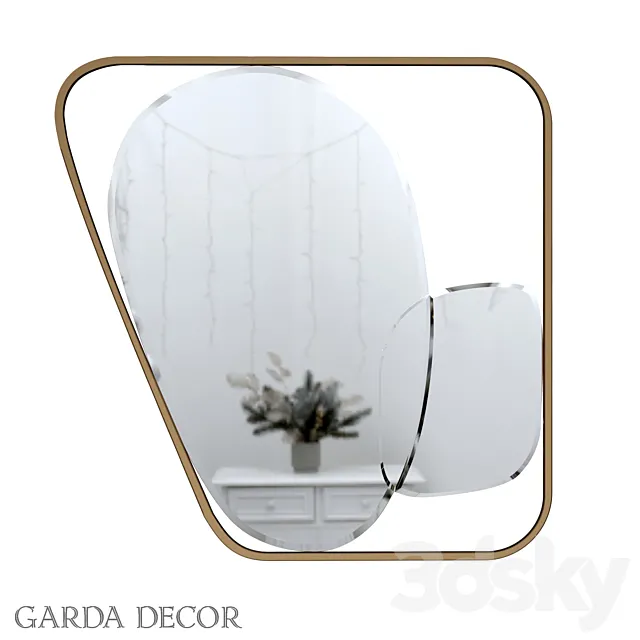 Decorative Mirror in Metal Frame KFE1210 Garda Decor 3DSMax File