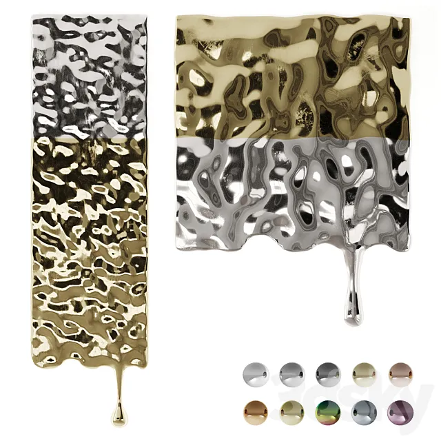 Decorative panel Drop from metal 03 3ds Max