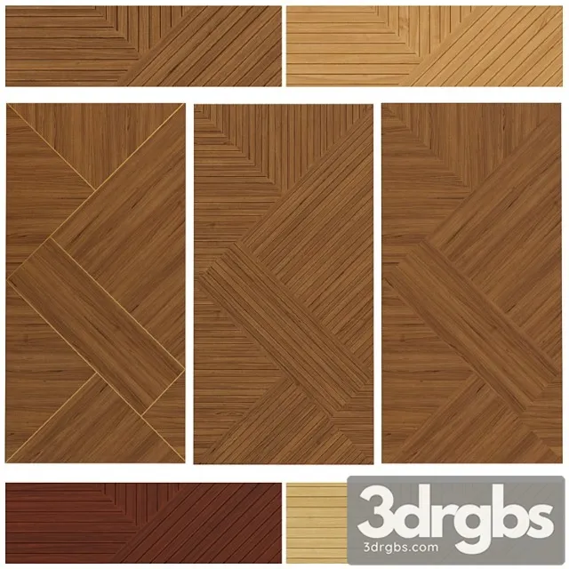 Decorative panel of veneer and slats  01 3dsmax Download