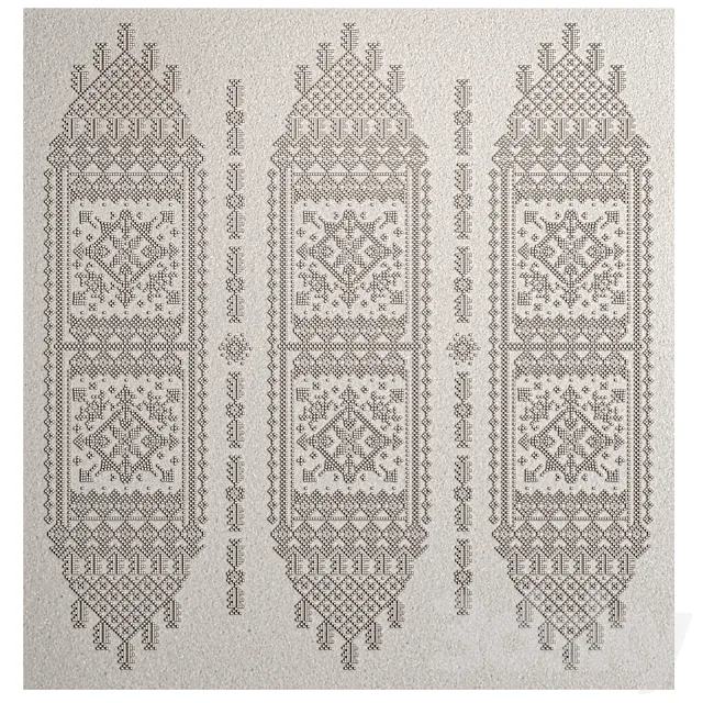 Decorative Panel with Slavic folk Ornament 3ds Max