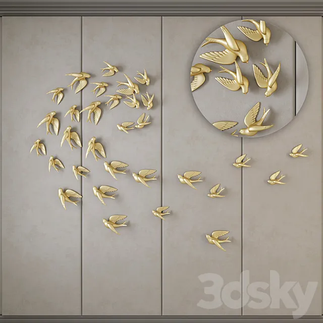 Decorative panels with birds 3DS Max Model