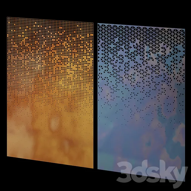Decorative parametric panel 3ds Max