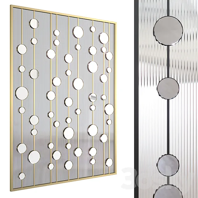 Decorative partition 015. (3 sizes 3 materials) 3ds Max