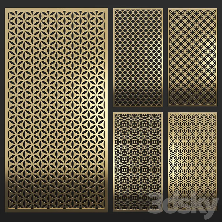 Decorative Partition CNC Panel 05 3DS Max