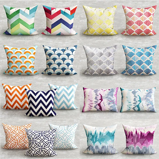 Decorative pillow collections 3DSMax File