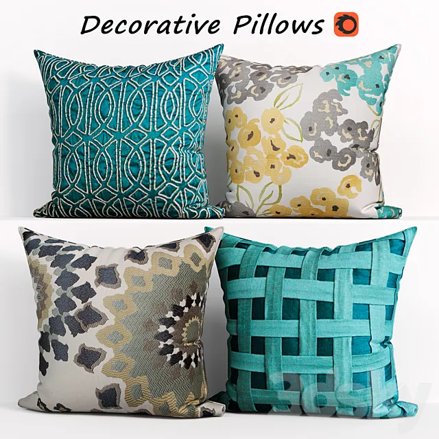 Decorative Pillow set 170 Houzz 3ds Max