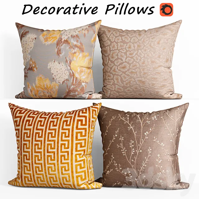 Decorative Pillow set 189 Etsy 3DS Max Model