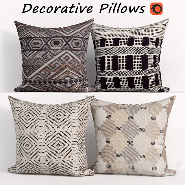 Decorative Pillow set 299 3DSMax File