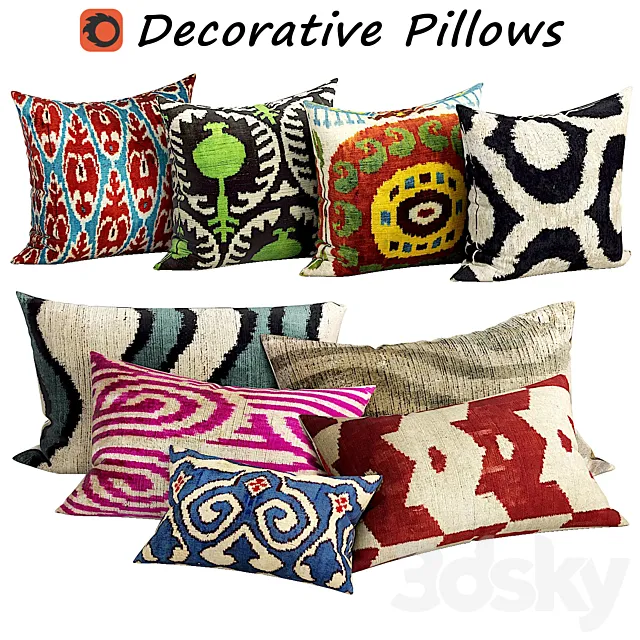 Decorative Pillow set 456 3DS Max Model