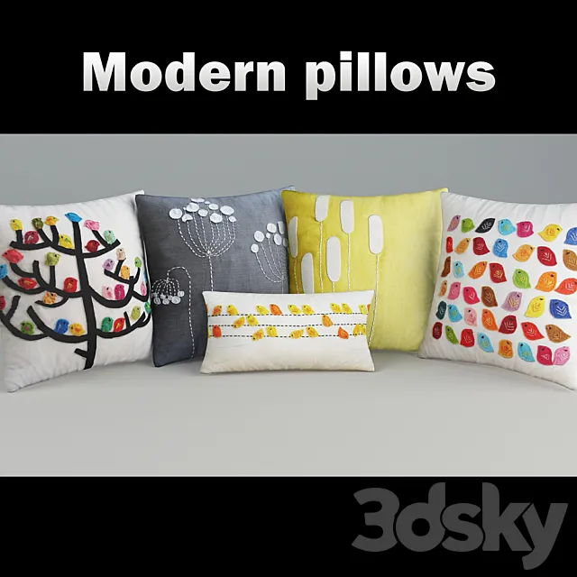 Decorative pillow with applique 3DSMax File
