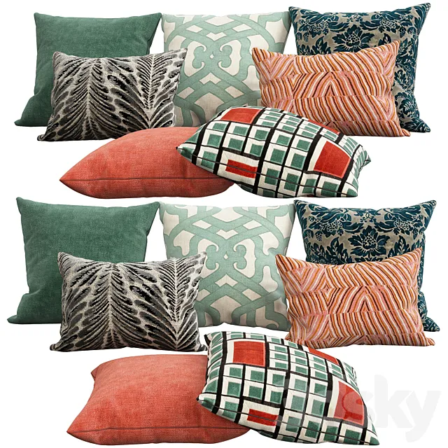 Decorative pillows. 20 3DSMax File
