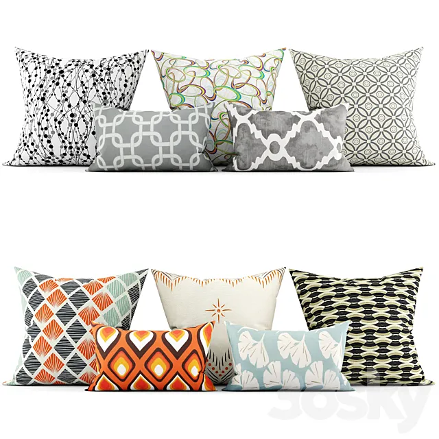 Decorative pillows 3ds Max