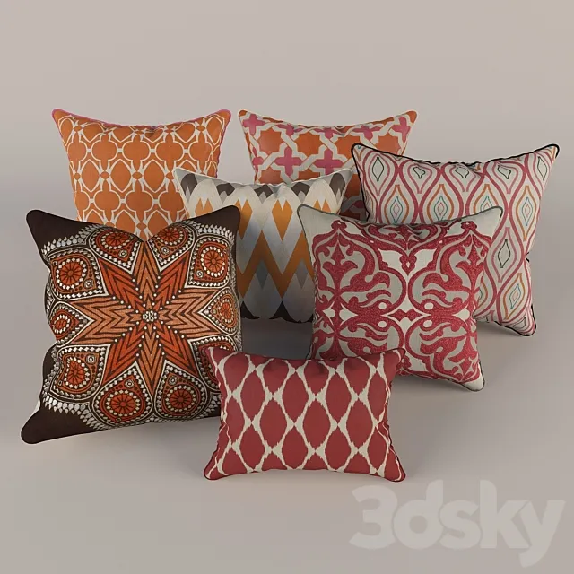 Decorative pillows 3ds Max