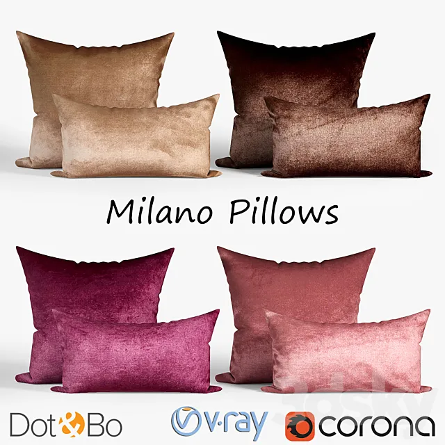 Decorative pillows Dot and bo Milano. set 038 3DSMax File