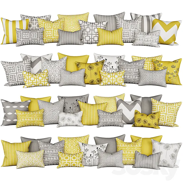 Decorative pillows for sofa by Accent Couch Toss 3ds Max