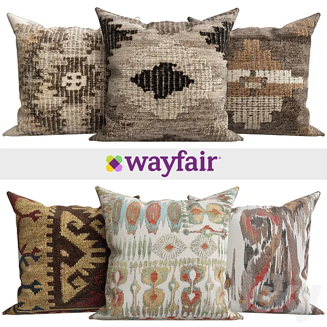 Decorative pillows from Wayfair shop 3DSMax File