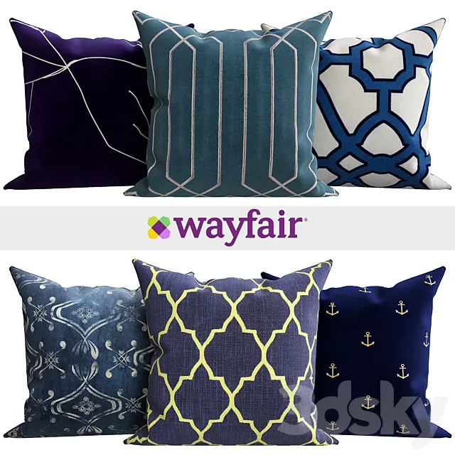 Decorative pillows from Wayfair shop 3DSMax File